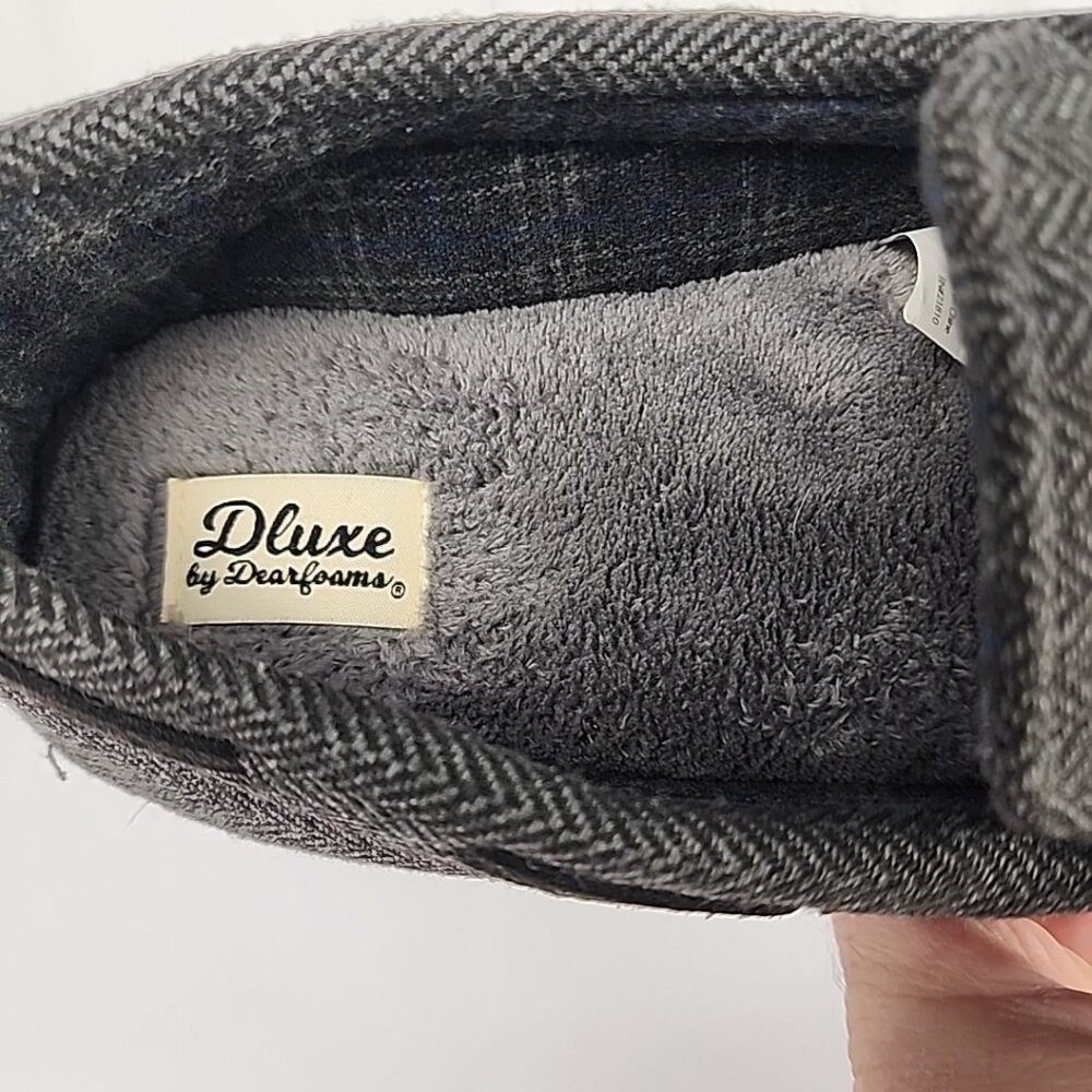 Dluxe By Dearfoams Men's Med Julien Plush Jersey Sport Lounge Clog Slippers NWOT - Picture 9 of 10